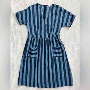 Journey Five blue vertical striped dress -Size XL